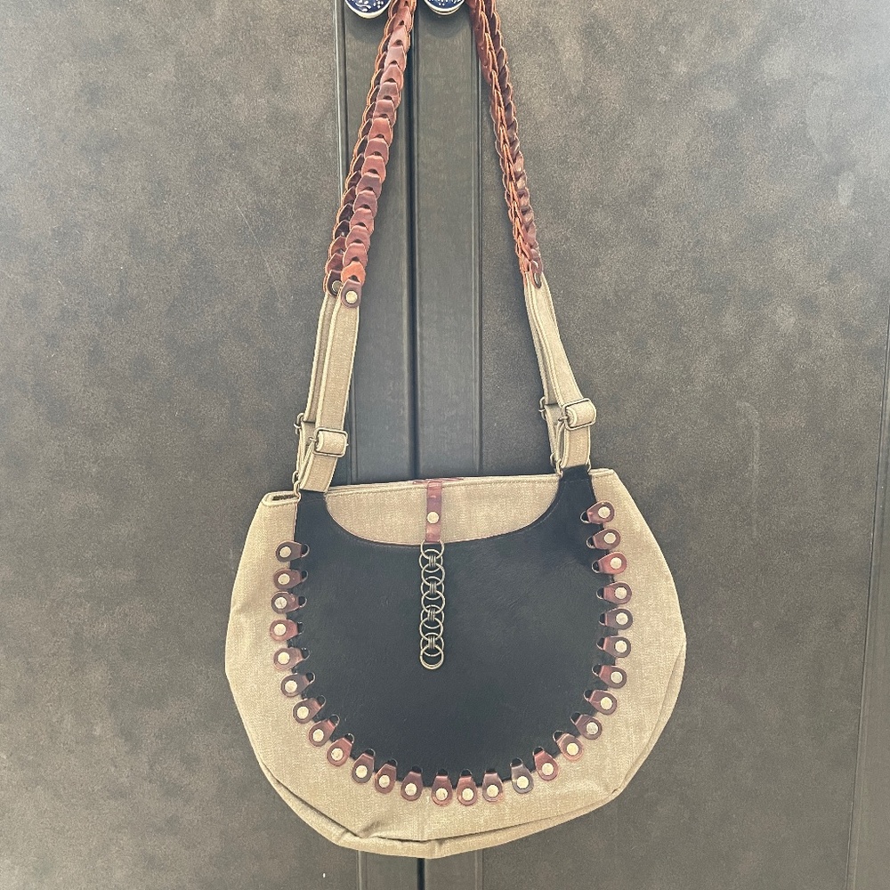 Canvas leather/hide bag